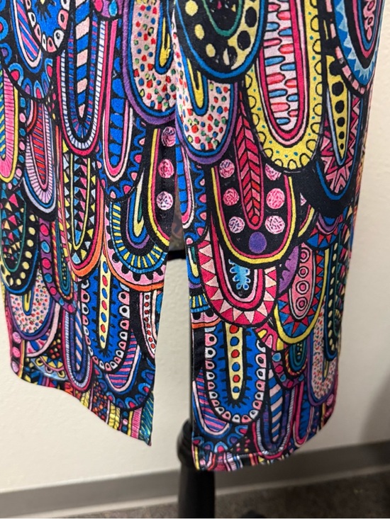 Pink Paisley Print Tunic Dress Boho Stretch Long Sleeve Swing XXL Bright - Picture 5 of 10